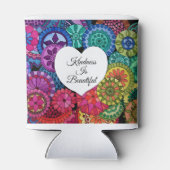 Aquarellenbogen Mandala mit Herz Dosenkühler (Rückseite)