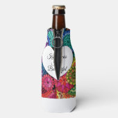 Aquarellenbogen Mandala mit Herz Flaschenkühler (Flasche Rückseite)