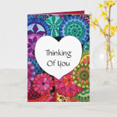 Aquarellenbogen Mandala mit Herz Karte (Gelbe Blume)