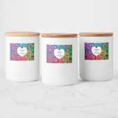 Aquarellenbogen Mandala mit Herz Lebensmitteletikett (Flaschen)