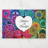 Aquarellenbogen Mandala mit Herz Lebensmitteletikett (Einzelnes Label)