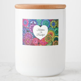 Aquarellenbogen Mandala mit Herz Lebensmitteletikett