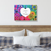 Aquarellenbogen Mandala mit Herz Leinwanddruck (Insitu (Schlafzimmer))