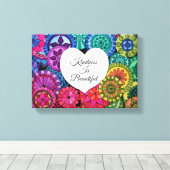 Aquarellenbogen Mandala mit Herz Leinwanddruck (Insitu (Holzboden))