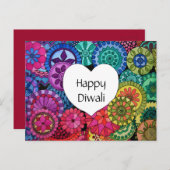 Aquarellenbogen Mandala mit Herz Postkarte (Vorne/Hinten)