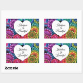 Aquarellenbogen Mandala mit Herz Rechteckiger Aufkleber (Blatt)