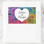 Aquarellenbogen Mandala mit Herz Rechteckiger Aufkleber (Tasche)