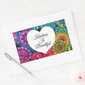 Aquarellenbogen Mandala mit Herz Rechteckiger Aufkleber (Umschlag)