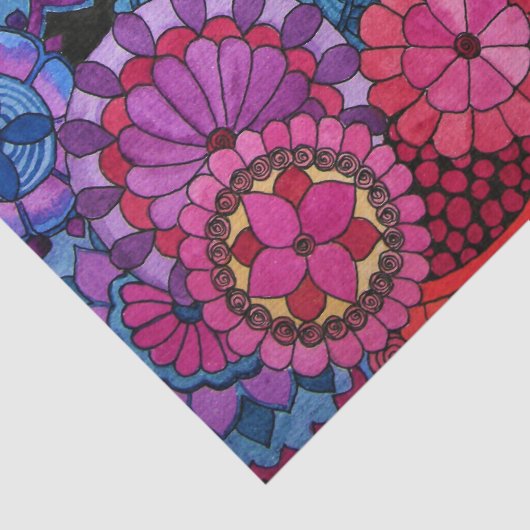 Aquarellenbogen Mandala mit Herz Seidenpapier (Detail)