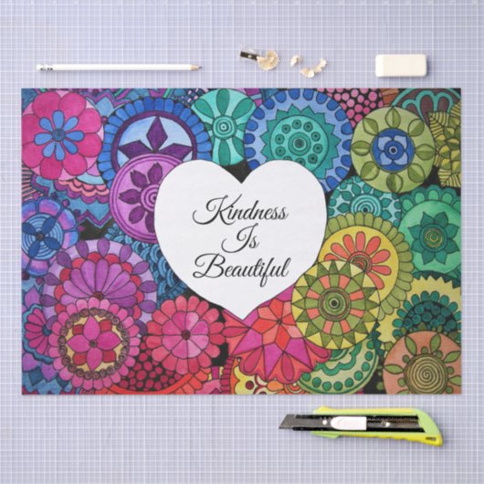 Aquarellenbogen Mandala mit Herz Seidenpapier (Handwerk)