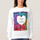 Aquarellenbogen Mandala mit Herz Sweatshirt (Vorderseite)