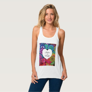 Aquarellenbogen Mandala mit Herz Tank Top