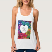 Aquarellenbogen Mandala mit Herz Tank Top (Vorderseite)