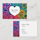 Aquarellenbogen Mandala mit Herz Visitenkarte (Vorne/Hinten)