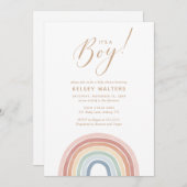 Aquarellenbogen mit einer Baby-Dusche Einladung (Vorne/Hinten)