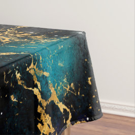Aquarellenbogen & Schwarzes & Gold Marmorgalaxie Tischdecke