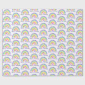 Aquarellenbogen und Herzchen zum Geburtstag Geschenkpapier (Flach)