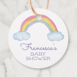 Aquarellenbogen und Sprinkles Kinderdusche Geschenkanhänger