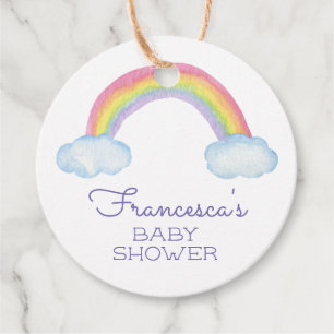 Aquarellenbogen und Sprinkles Kinderdusche Geschenkanhänger
