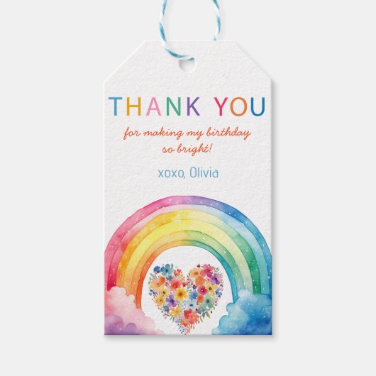 Aquarellenbogen Vielen Dank Geburtstagsgeschenke T Geschenkanhänger (Vorderseite)