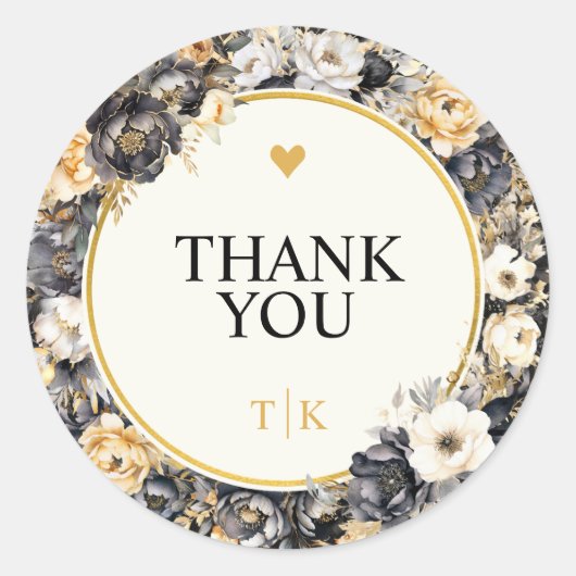 Aquarellenfänger Monogram Danke-Aufkleber Runder Aufkleber (Vorderseite)