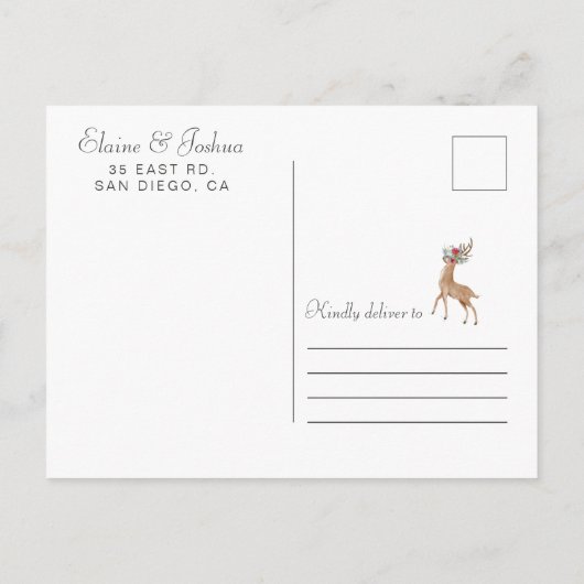 Aquarellenflechter Save the Date Ankündigungspostkarte (Rückseite)