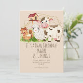 Aquarellengebirge-Stammtierzucht Geburtstag Einladung (Stehend Vorderseite)