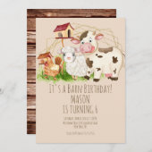 Aquarellengebirge-Stammtierzucht Geburtstag Einladung (Vorne/Hinten)