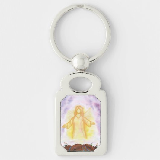 Aquarellengel erscheint und strahlt schlüsselanhänger (Vorderseite)