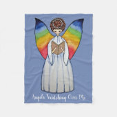 Aquarellengel mit Regenbogen-Flügeln Lesen eines B Fleecedecke (Vorderseite)