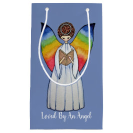 Aquarellengel mit Regenbogen-Flügeln Lesen eines B Kleine Geschenktüte