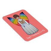 Aquarellengel mit Regenbogen-Flügeln Lesen eines B Magnet (Rechte Seite)