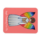 Aquarellengel mit Regenbogen-Flügeln Lesen eines B Magnet (Horizontal)