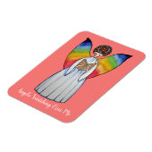 Aquarellengel mit Regenbogen-Flügeln Lesen eines B Magnet (Linke Seite)