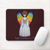 Aquarellengel mit Regenbogen-Flügeln Lesen eines B Mousepad (Mit Mouse)