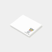 Aquarellengel mit Regenbogen-Flügeln Lesen eines B Post-it Klebezettel (angewinkelt)