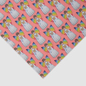 Aquarellengel mit Regenbogen-Flügeln Lesen eines B Seidenpapier (Ausschnitt)