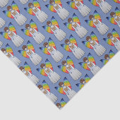 Aquarellengel mit Regenbogen-Flügeln Lesen eines B Seidenpapier (Ausschnitt)