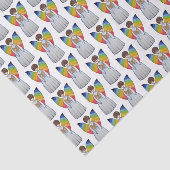 Aquarellengel mit Regenbogen-Flügeln Lesen eines B Seidenpapier (Ausschnitt)