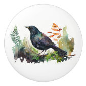 Aquarellengreifer auf Zweig Keramikknauf (Vorderseite)