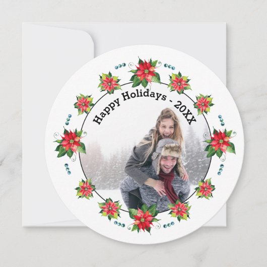 Aquarellenkarte - Circle Holiday Card Feiertagskarte (Vorderseite)