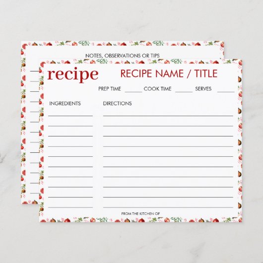 Aquarellenkarte Granatapfel Mittelmeer Rezept Kart (Vorne/Hinten)