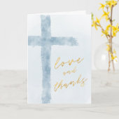 Aquarellenkarte Heiliges Kreuz Danke Karte (Gelbe Blume)