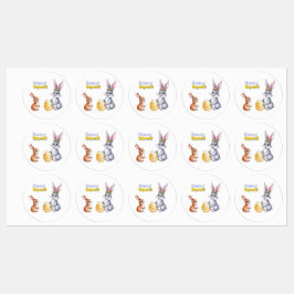 Aquarellenkarte Osterkarte für den Frühlingsurlaub Etiketten