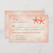 Aquarellenkoralle, UAWG-/Antwortkarte RSVP Karte (Vorne/Hinten)