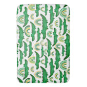 Aquarellenkrokodil Alligator Rainbow Kids Badematte (Vorderseite Vertikal)