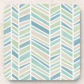 Aquarellenkronen, blau, Minze, Beige Getränkeuntersetzer (Vorderseite)