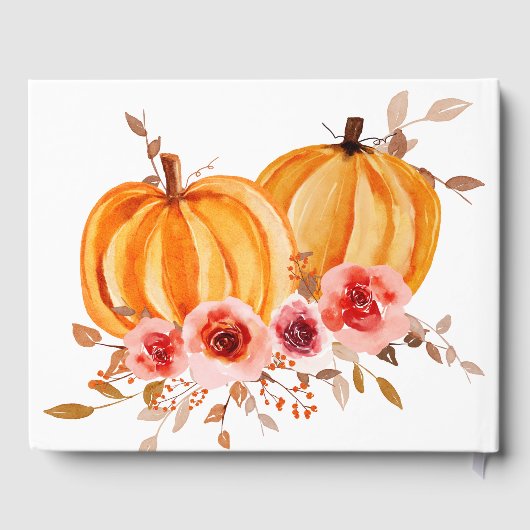 Aquarellenkürbis | Babydusche Gästebuch (Rückseite)