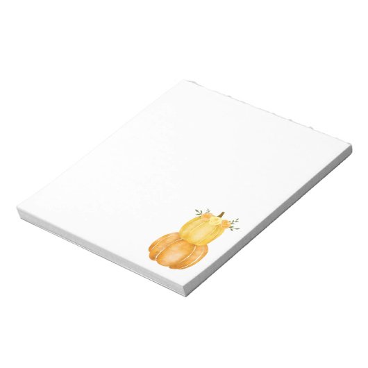 Aquarellenkürbis Gelbe Rose Notizblock (Rotiert)