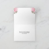 Aquarellenkürbis Rosa Floral Dankeskarte (Innenseite)